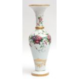 Mid/late 19th century French opaline glass vase, decorated in colours with trailing convolvulus,