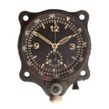 Mid-20th century German Luftwaffe issue dashboard timepiece, the jewelled movement stamped "J30BZ"