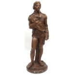 Late 19th/early 20th century painted plaster life-size study of Admiral Horatio Nelson, wearing