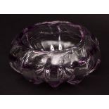 Mid-20th century Seguso "Sommerso" glass bowl designed by Flavio Poli, in clear glass with