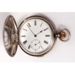 First quarter of the 20th century silver cased full hunter keyless, quarter repeating, lever