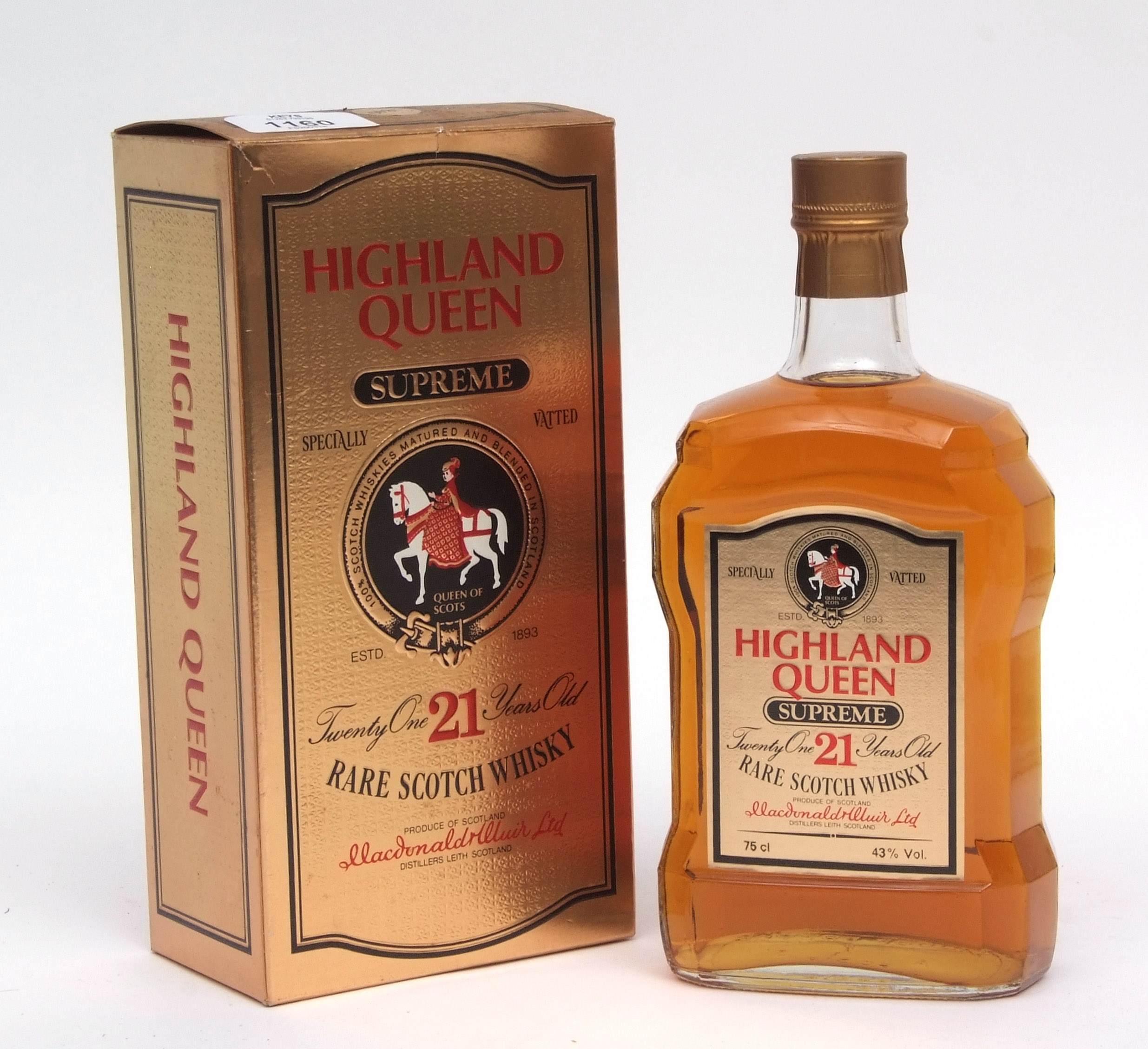 Highland Queen "Supreme", 21 year old Scotch Whisky (boxed), 75cl, 43% vol