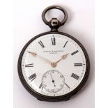 Last quarter of 19th century silver cased open face fob watch, Jenner & Knewstub - London, No 28,