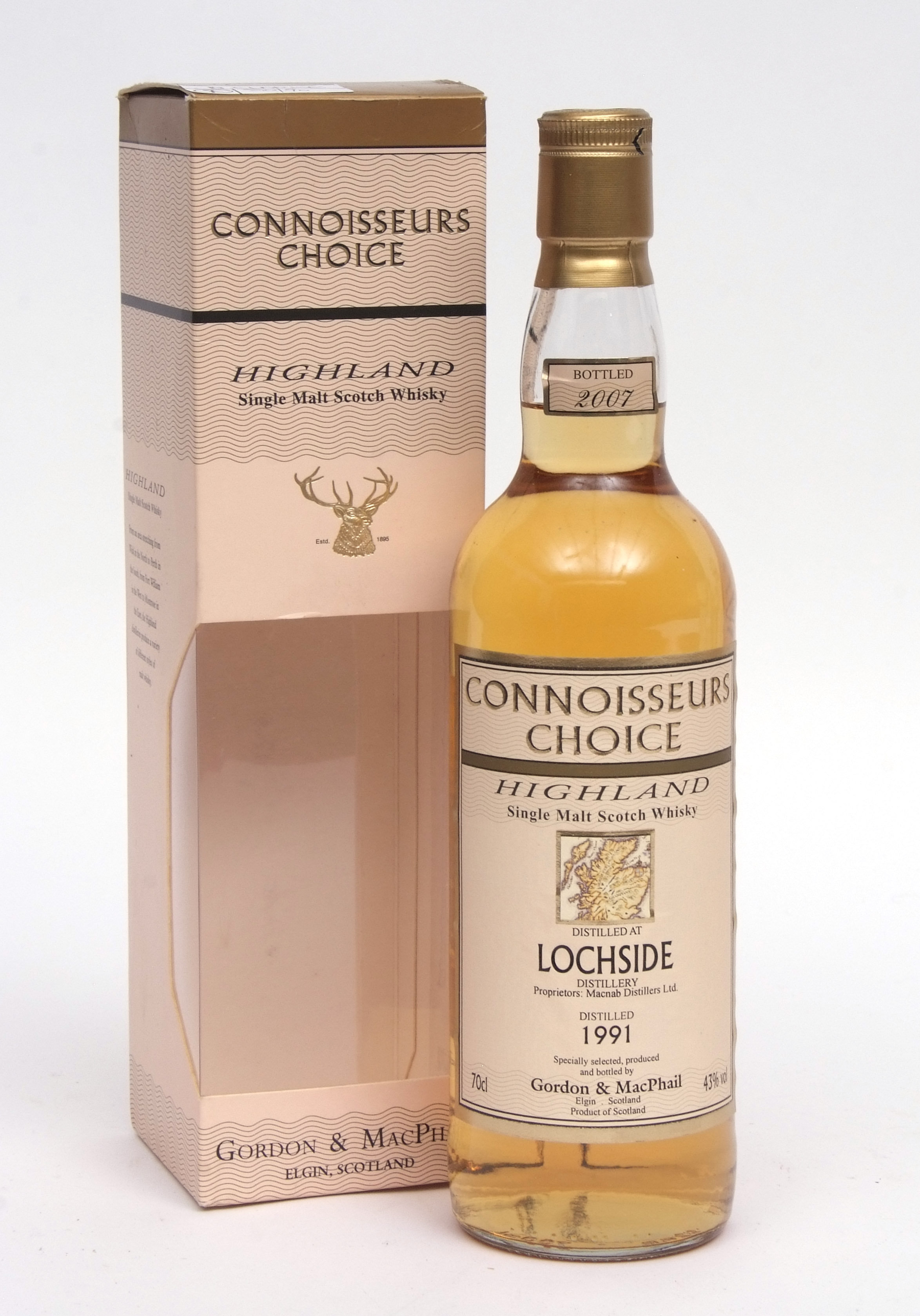 Lochside Highland single malt Scotch Whisky, Connoisseur's Choice by Gordon & McPhail, distilled