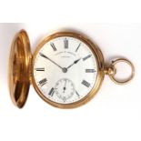 Third quarter of the 19th century 18ct gold full hunter mid-size lever watch, Marten & Bishopp -