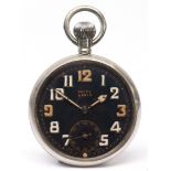 First half of 20th century nickel cased open face Govt issue pocket watch, Rolex, A8813, the
