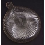 Mid-19th century cut glass flattened flask, engraved to one side with the name "von Haake", and on