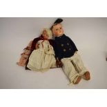 Group of three assorted 1920s/30s composition dolls with painted features, to include a sailor