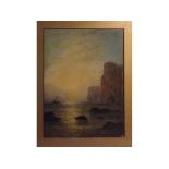 Adolphus Knell, one signed and dated 1911, pair of oils on board, Coastal scenes, 30cms x 23cms (2)