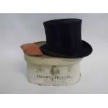 Lincoln Bennet & Co cardboard cased silk top hat