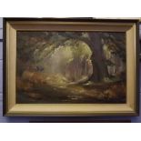 Rosemary Simmons, signed oil on board, "Sandringham Woods, Autumn", 48cms x 73cms