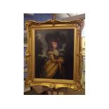 Unsigned oil on canvas, Portrait of a Gainsborough Lady, 86 x 69cms