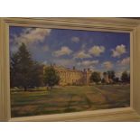 Stevenson, signed pair of oils on board, Views of Riddlesworth Hall, 39cms x 60cms (2)