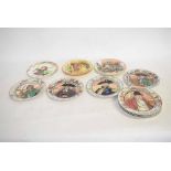 Mixed Lot of Doulton Series ware plates to include The Doctor, The Jester, The Falconer, The Hunting