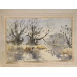 Ronald Crampton, signed watercolour, "River Nar near Castle Acre", 32 x 48cms