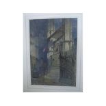 J Scantrette, signed to label verso, watercolour, "Westminster Abbey", 43 x 29cms