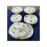 Midwinter modern chequers pattern by Terence Conran part dinner set comprising two tureens, six