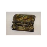 Painted and lacquered Oriental box, 24cms wide