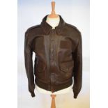 American USAF leather flight jacket, Saddlery, type A-2, size 42R, Cooper Sportswear Mfg Co Inc, NFN