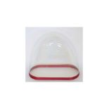 Clear glass oval dome, height 29cms x width 34cms