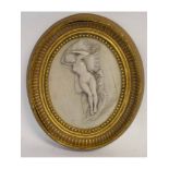 Reproduction wall plaque in gilt frame, 33cms high