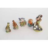 Group of five Royal Worcester bird figurines to include The Robin 3197, The Wren 3198, Goldcrest