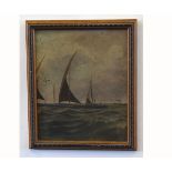 M Gouge, signed oil on board, Seascape with shipping, including KY3H, 29 x 24cms