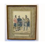 After K Macleay, group of five coloured prints, titled Scottish figures, 36 x 28cms (5)