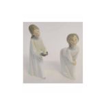 Two Lladro models of young girls in various poses (one has broken hand), boxes available