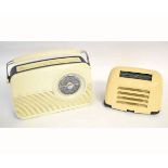 Cream Bakelite KB radio, model FB10, together with plastic framed cream Bush radio (2)