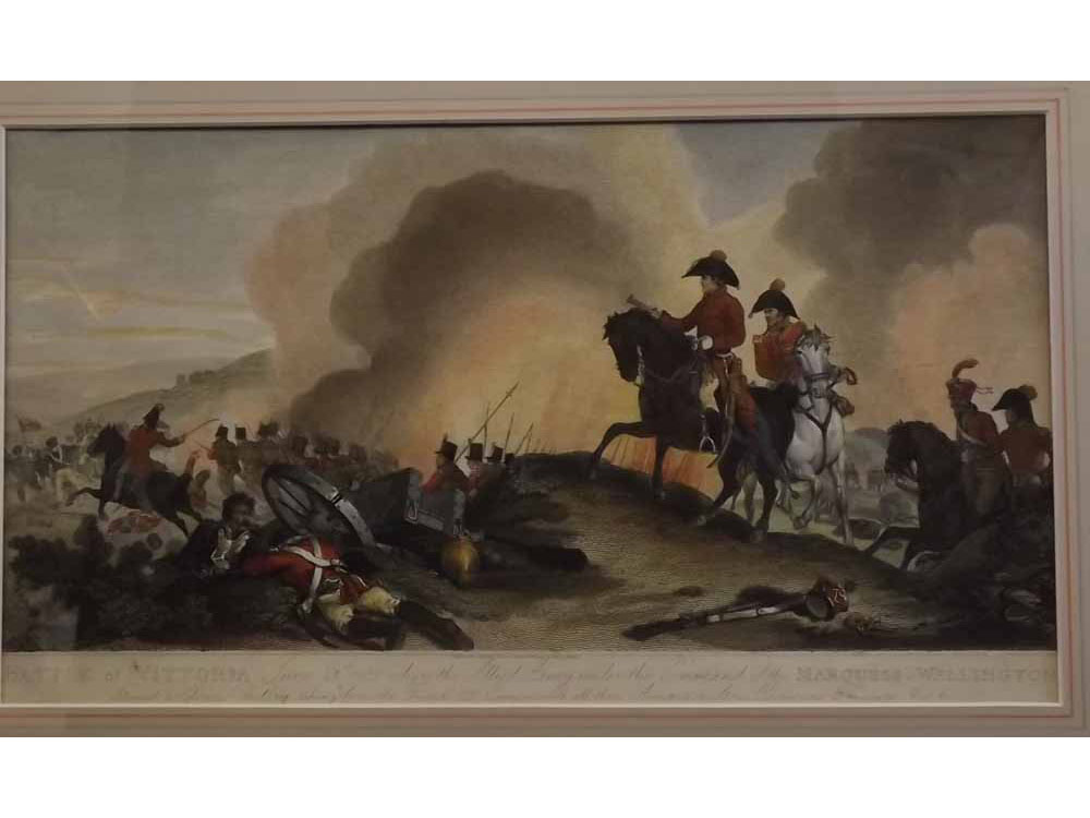 19th century hand coloured engraving, Battle of Vittoria by F J Edwards, after Atkinson, 42cms x