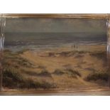 H Edward Collins, signed oil on canvas, Sand dunes at Winterton, signed lower left, 75cms x 50cms