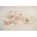 Part Royal Stafford tea wares with rose decoration comprising two cups and saucers, a further single
