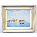 David Baxter, monogrammed oil on board, Venice, 27 x 36cms