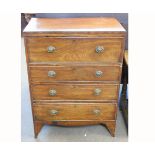 Georgian mahogany small proportioned secretaire chest with drop front with pigeonhole interior