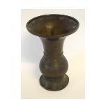 Bronze vase, 25cms high x 18cms diam