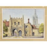 George Sear, signed watercolour, Bishopsgate Way, Norwich, 23 x 32cms
