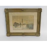 Stephen John Batchelder, signed watercolour, "Yacht passing a windmill", 23 x 33cms