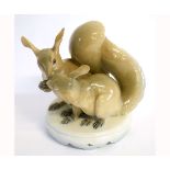 Royal Copenhagen group of two squirrels, 20cms high