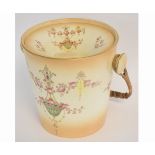 Devon ware Fieldings blush decorated slop pail with fitted lid and printed floral design, together