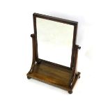 Georgian mahogany dressing table mirror on wishbone style supports with a rectangular mirror, raised