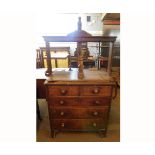 Late 18th century oak linen press chest of drawers, the upper press being oak framed, with a