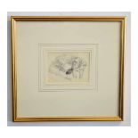 Attributed to Francis Ernest Jackson, pencil drawing, Study of a cat, 9 x 11cms