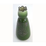 20th century Rosenthal green glazed vase with Art Nouveau stylised silver mount and neck collar (