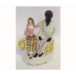 19th century Staffordshire figure group of Eva and Uncle Tom (a/f), 22cms tall