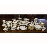 Extensive set of Royal Albert Old Country Rose dinner wares, comprising 8 large dinner plates, 8