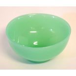 Good quality Chinese celadon glass bowl, 12cms diam