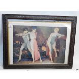 AFTER SIR WILLIAM RUSSELL FLINT, coloured print, "9" 39 x 56cm