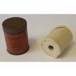 Mid-20th century "Elastoplast" elastic adhesive bandage tin, and contents, the wartime container