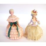 Two vintage large cushion dolls, 20cm high overall